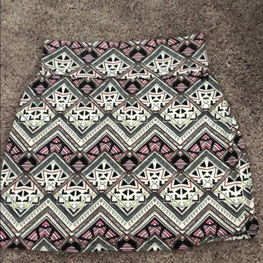 PINK tribal print mini skirt